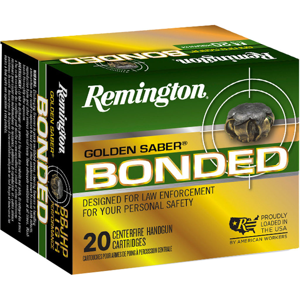 Remington .40 S&W 29363 Golden Saber Bonded Bonded Brass Jacketed Hollow Point 165 Grain