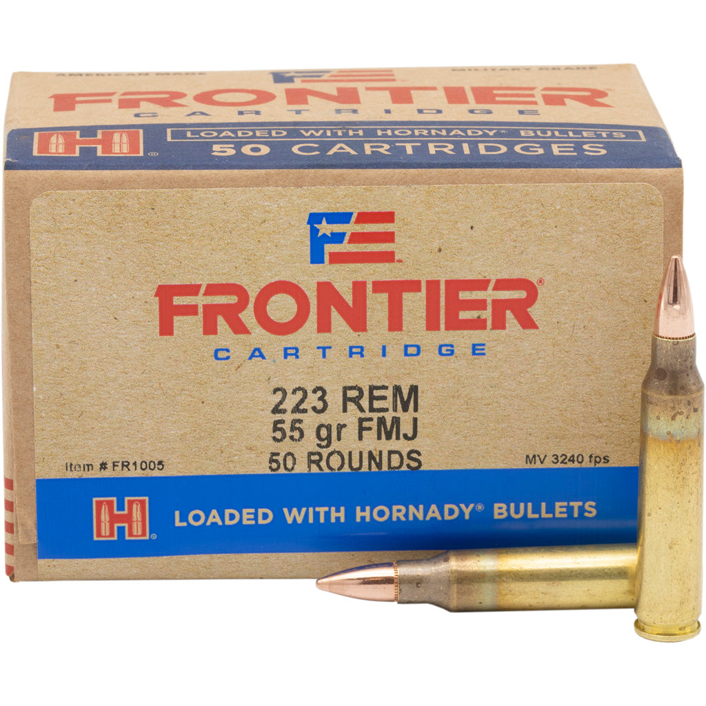 Hornady .223 Remington FR1005 Frontier Cartridge Full Metal Jacket FMJ 55 Grain