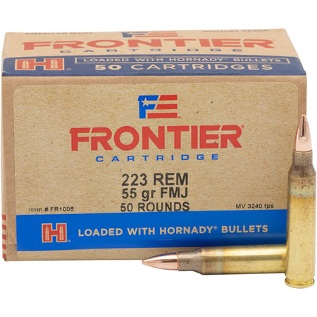 Hornady .223 Remington FR1005 Frontier Cartridge Full Metal Jacket FMJ 55 Grain