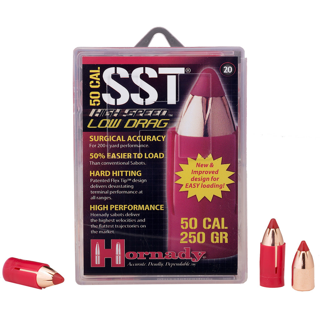 Hornady 50 Cal. 250 gr. SST Low Drag Muzzleloading Sabots with Bullets 20 rd.