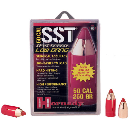 Hornady 50 Cal. 250 gr. SST Low Drag Muzzleloading Sabots with Bullets 20 rd.