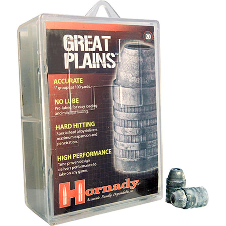 Hornady 50 Cal. 385 Grain Great Plains HB-HP Muzzleloading Bullets 20 Pack