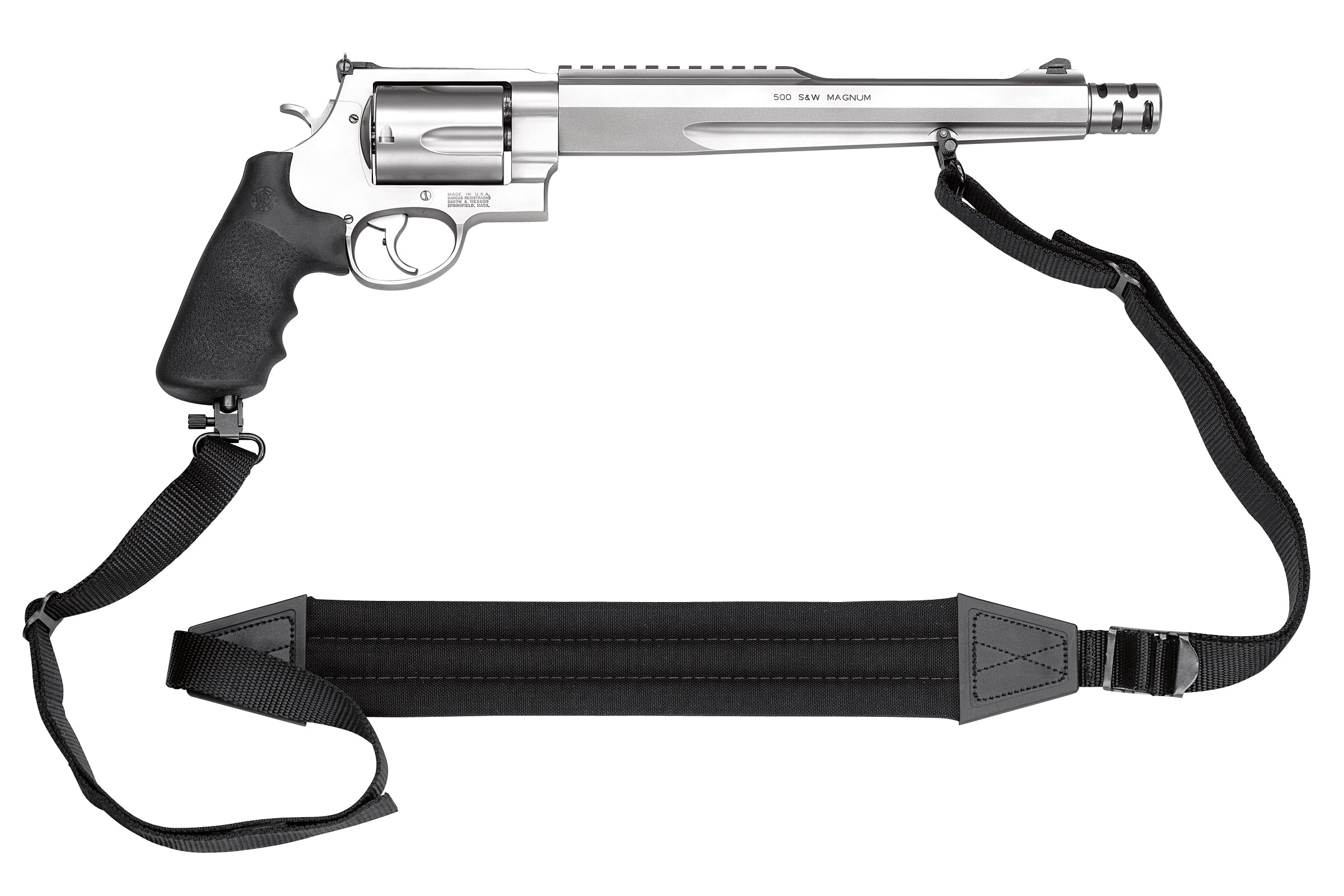 Smith & Wesson 170231 Model 500 Performance Center 500 S&W Mag Stainless Steel 10.50" Barrel With Muzzle Brake/Picatinny Rail, 5rd Cylinder & X-Frame, Chromed Hammer & Trigger With Stop