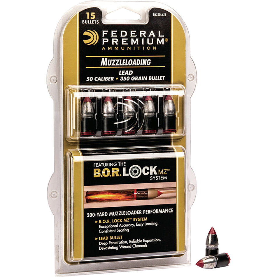 Federal Premium 50 Cal. 350 Grain Lead Muzzleloading Projectiles 15 Pack