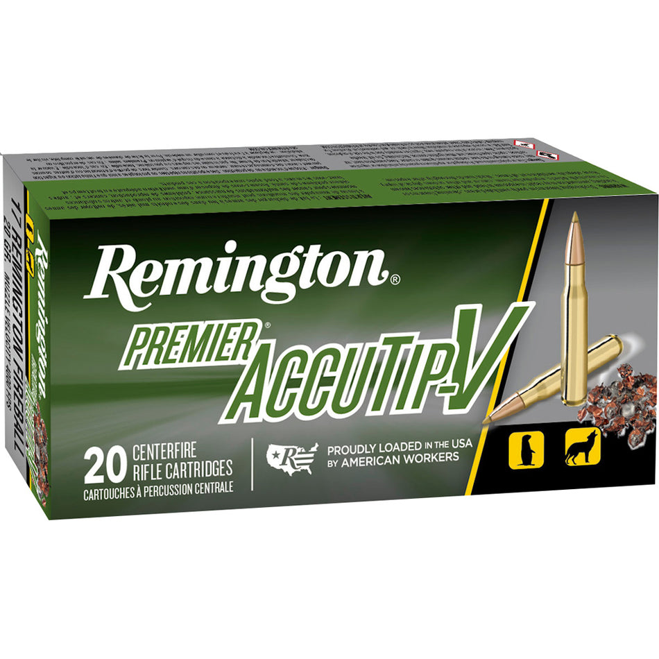 Remington .17 Remington 29162 Premier AccuTip-V Boat Tail 20 Grain