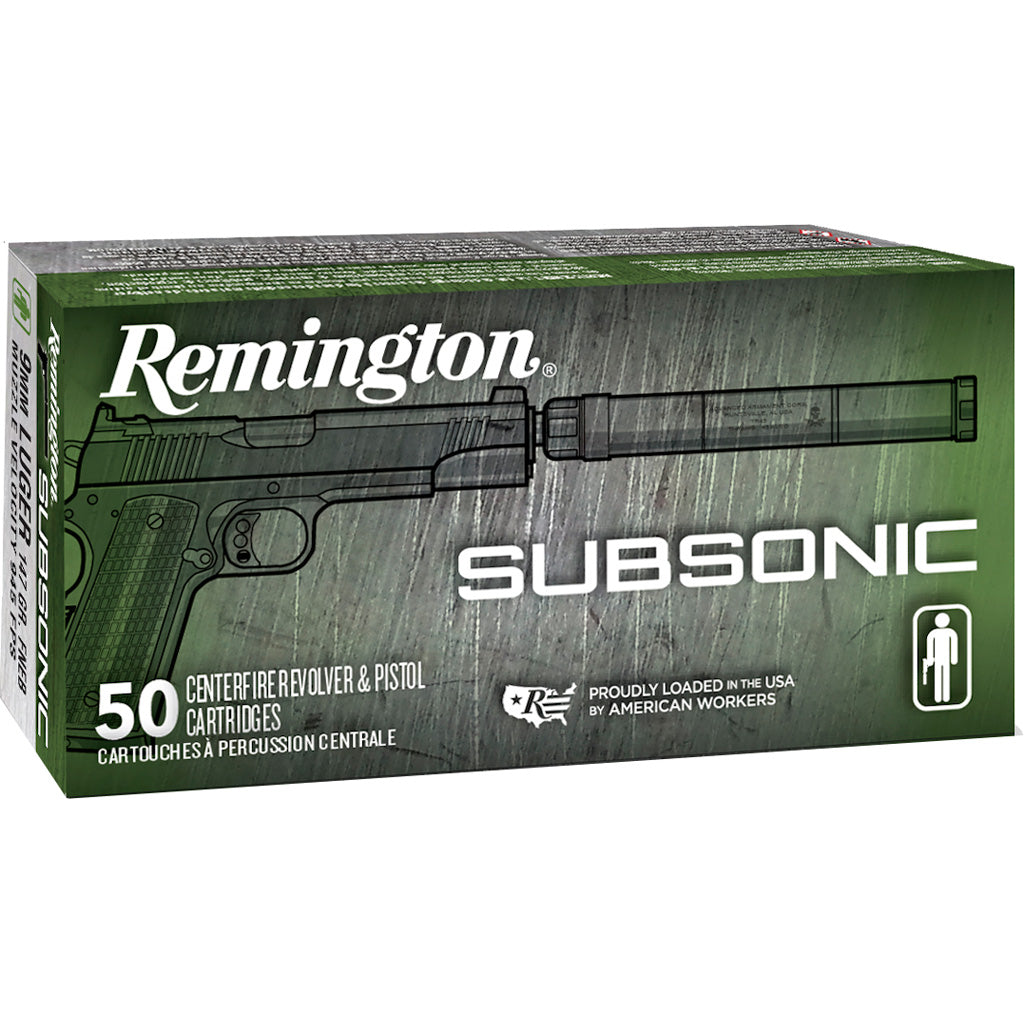 Remington 9mm Luger/Parabellum 28435 Subsonic Flat Nose Enclosed Base 147 Grain