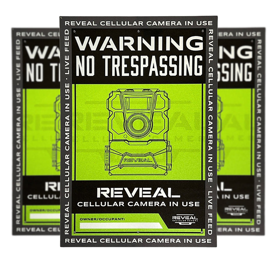 Tactacam/Reveal No-Trespassing Sign Plastic High-Visibility Cellular Camera Warning