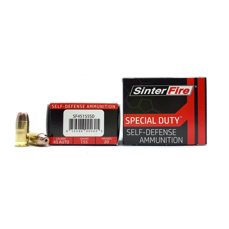 SinterFire .45 ACP/Auto SF45155SD Special Duty (SD) Lead Free Frangible Hollow Point 155 Grain