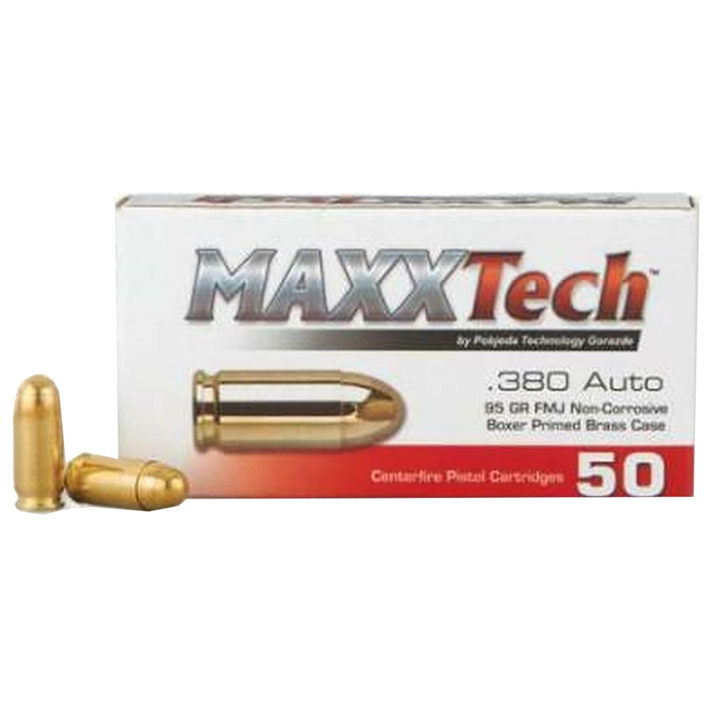 MaxxTech .380 ACP/Auto PTGB380B Full Metal Jacket FMJ 95 Grain