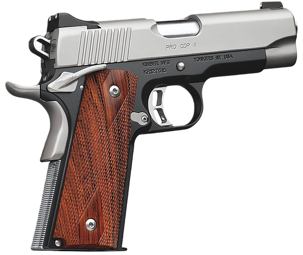 Kimber Pro CDP II (CA) .45 ACP 7+1 4" Satin Silver Slide Rosewood Grip Pistol