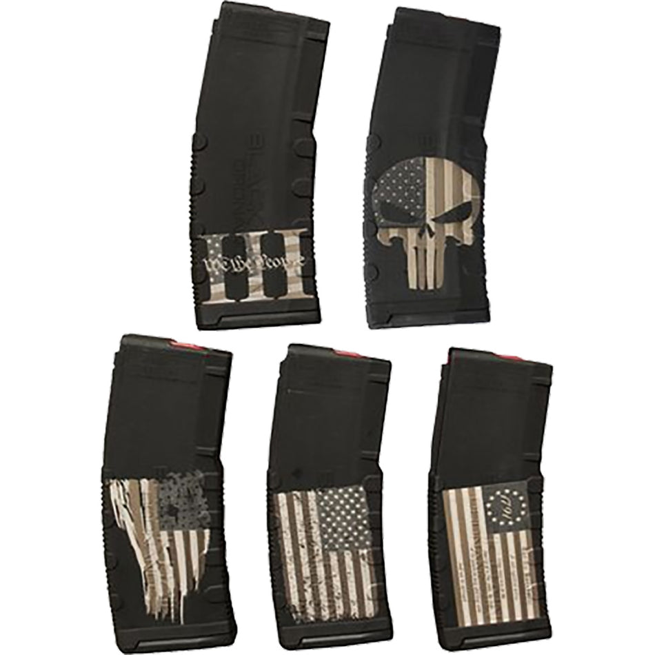 Black Rain Ordnance American Mag Package 1 - 5 Laser Etched 30-Round AR15 Magazines