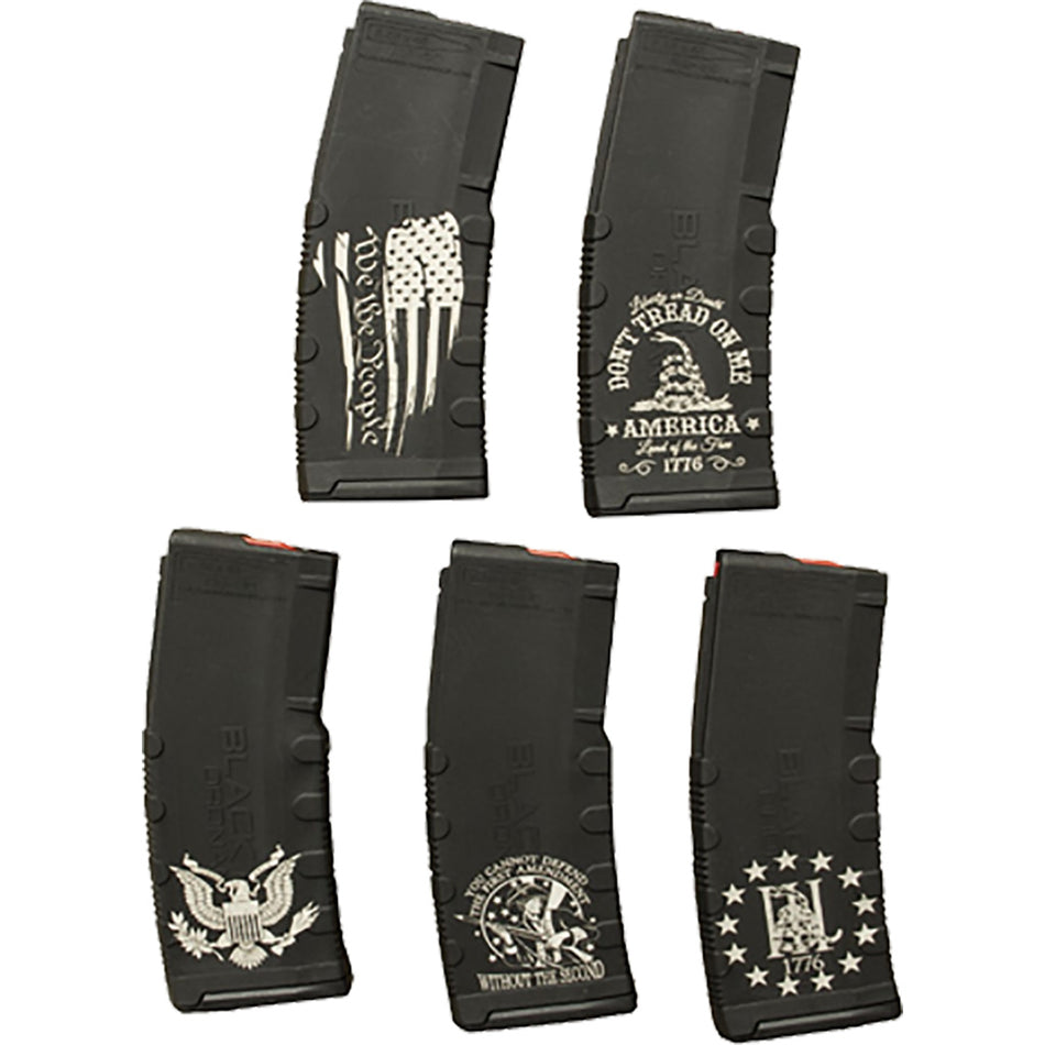 Black Rain Ordnance American Mag Package 2 - 5 Laser Etched 30-Round AR15 Magazines