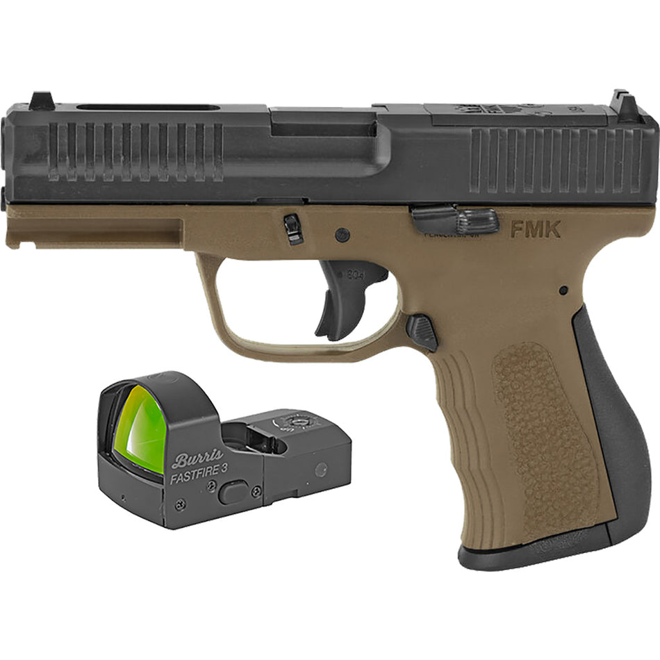 FMK Elite Pro 9mm Pistol Package, 4" Barrel, Burnt Bronze Finish, 14-Round Capacity, Optic Ready