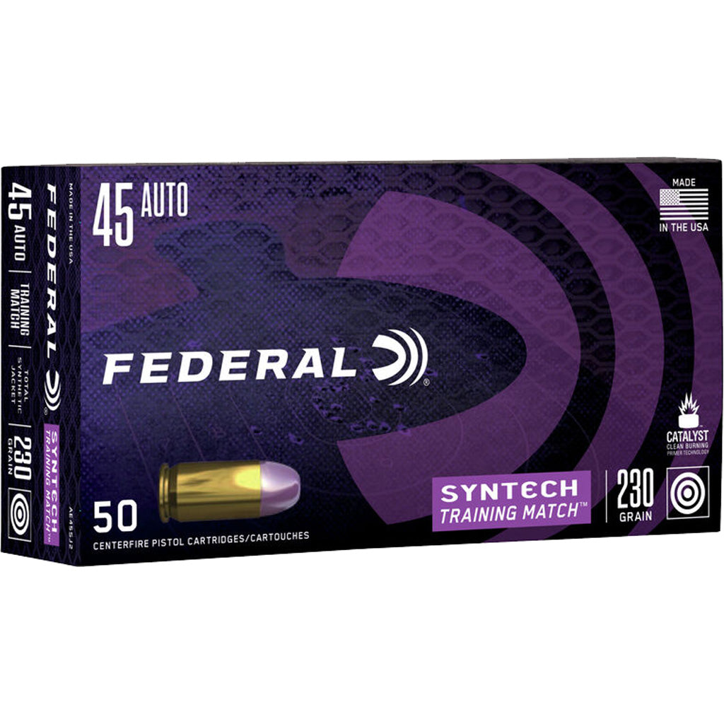 Federal .45 ACP/Auto AE45SJ2 Syntech Training Match Training Match Total Syntech Jacket Flat Nose 230 Grain