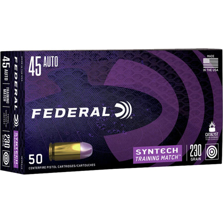 Federal .45 ACP/Auto AE45SJ2 Syntech Training Match Training Match Total Syntech Jacket Flat Nose 230 Grain