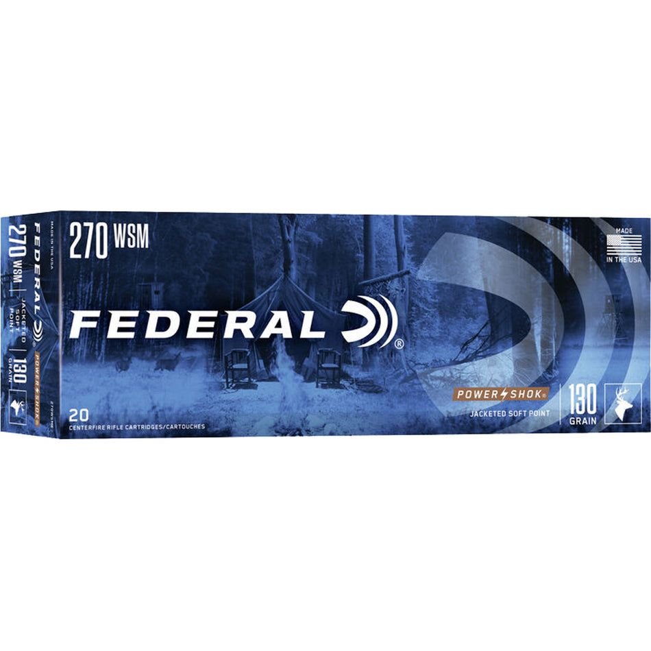 Federal .270 WSM 270WSME PowerShok Soft Point SP 130 Grain