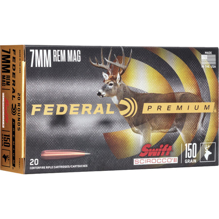 Federal 7mm Remington Mag P7RSS1 Premium Swift Scirocco II 150 Grain