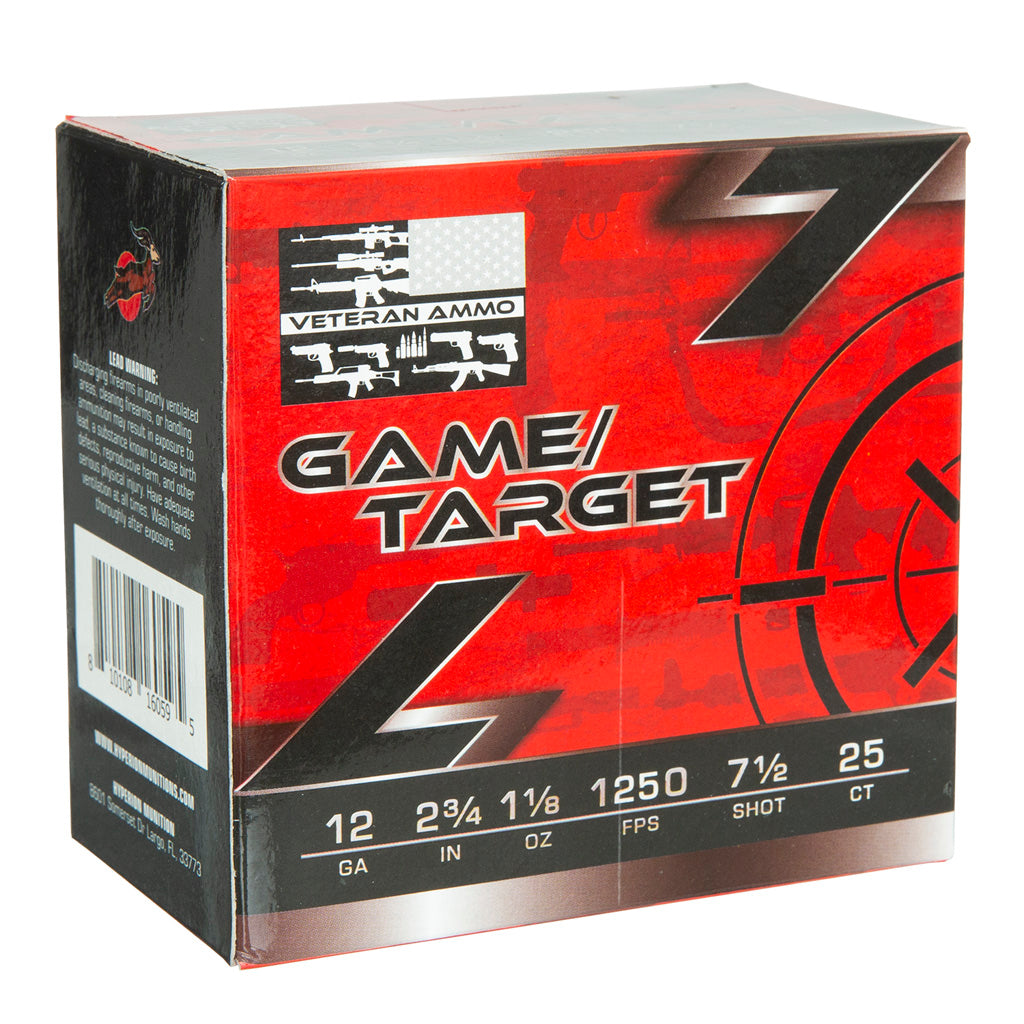 Veteran Ammo 12 Gauge VETSS12G7.511/8OZ  2.75" 1-1/8oz 7.5 Shot