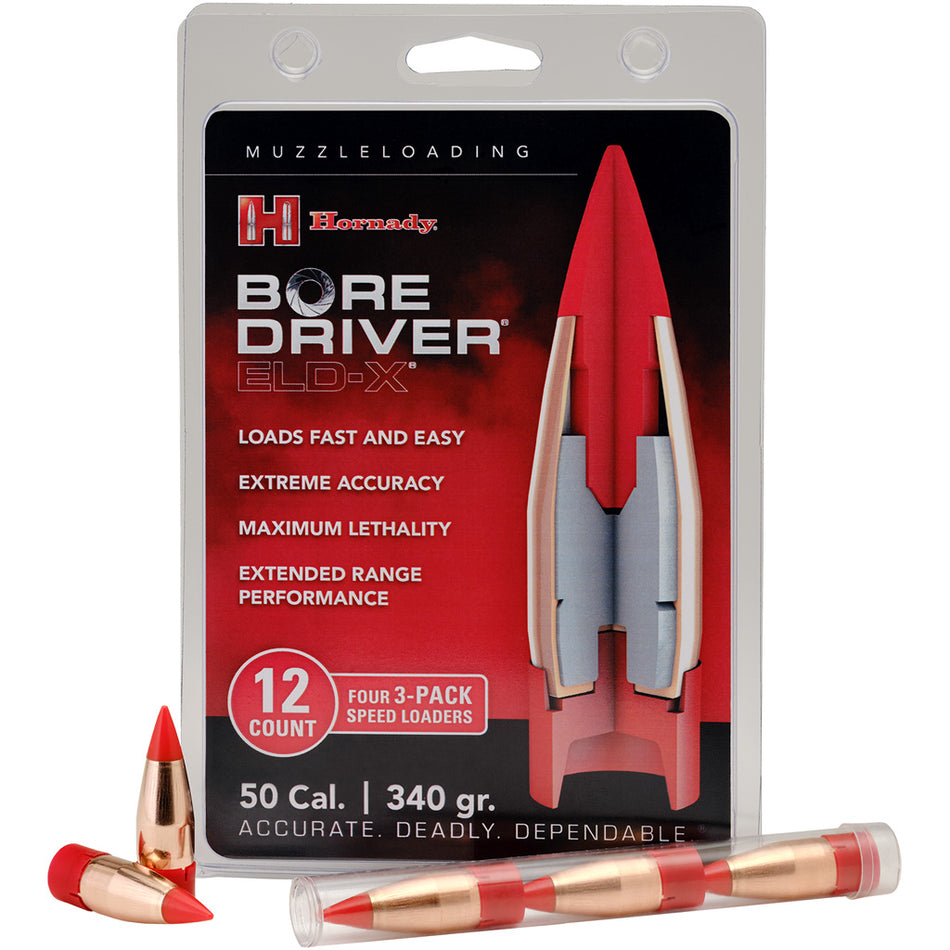 Hornady 50 cal. 340 gr. Bore Driver ELD-X Muzzleloader Bullet 12 Pack