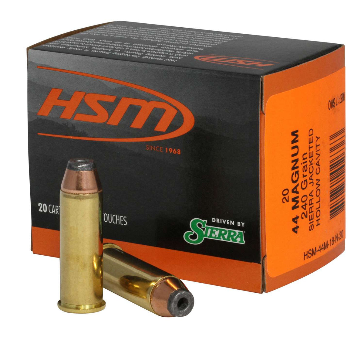 HSM .44 Magnum 44M18N20 Pro Pistol Jacketed Hollow Cavity 240 Grain