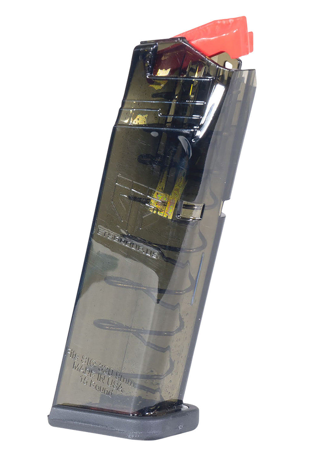 ETS Group OMGSG932015 Sig P320 9mm 15-Round Omega Magazine Translucent Smoke