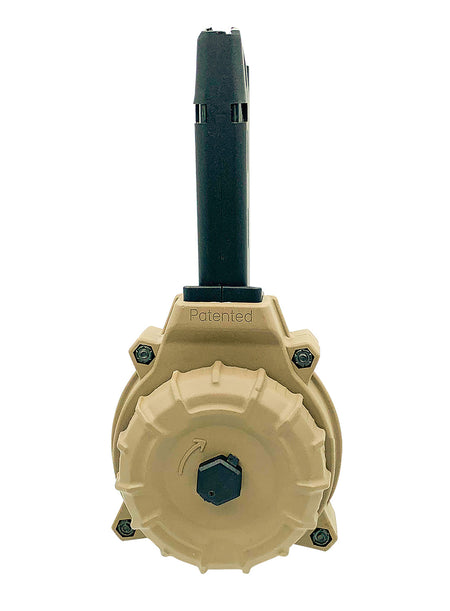 ProMag DRMA11-FDE Glock 17/19 9mm 50rd FDE Polymer Drum Magazine