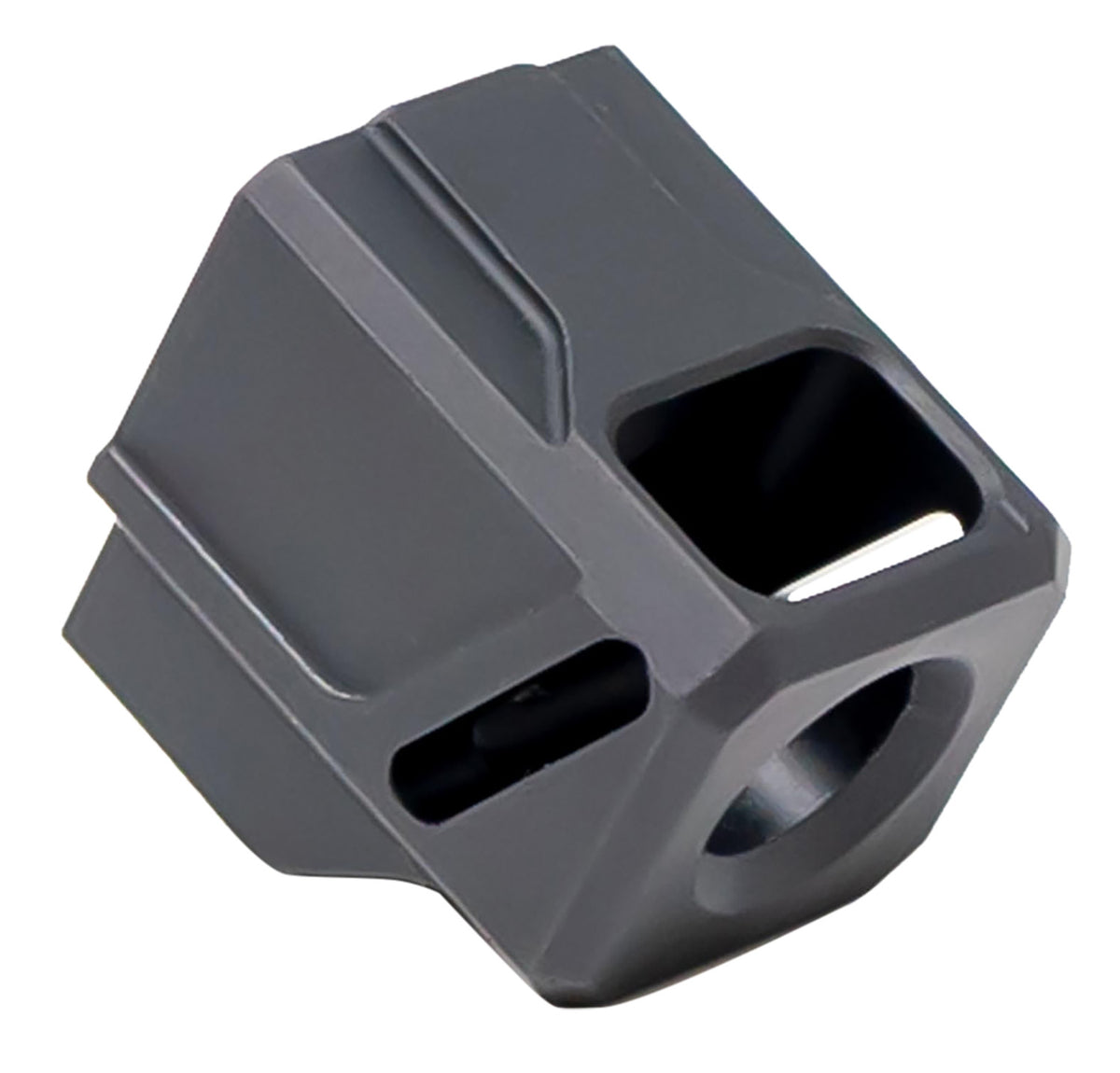 Faxon EXOS-523 Compensator for G43 9mm Black Anodized 6061 Aluminum 1/2"x28 1.125" OAL