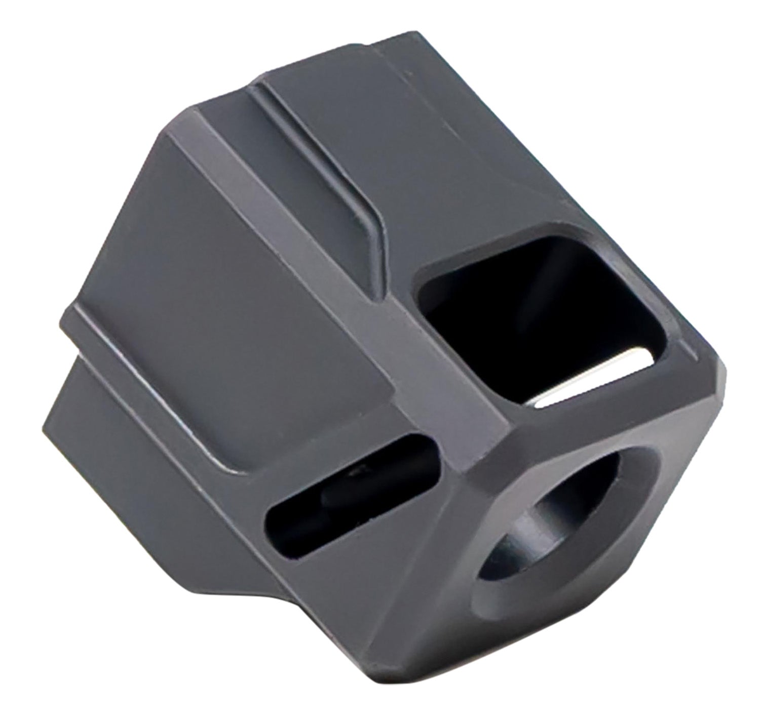 Faxon EXOS-523 Compensator for G43 9mm Black Anodized 6061 Aluminum 1/2"x28 1.125" OAL