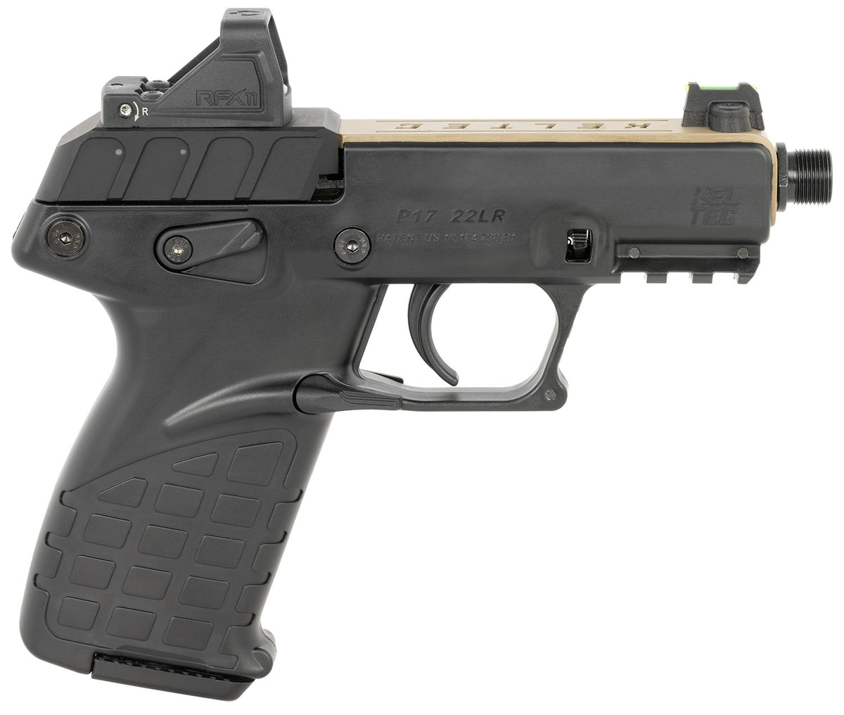 Kel-Tec P17 22 LR 16+1 3.80" Pistol w/Optic & Holster - Tan/Black