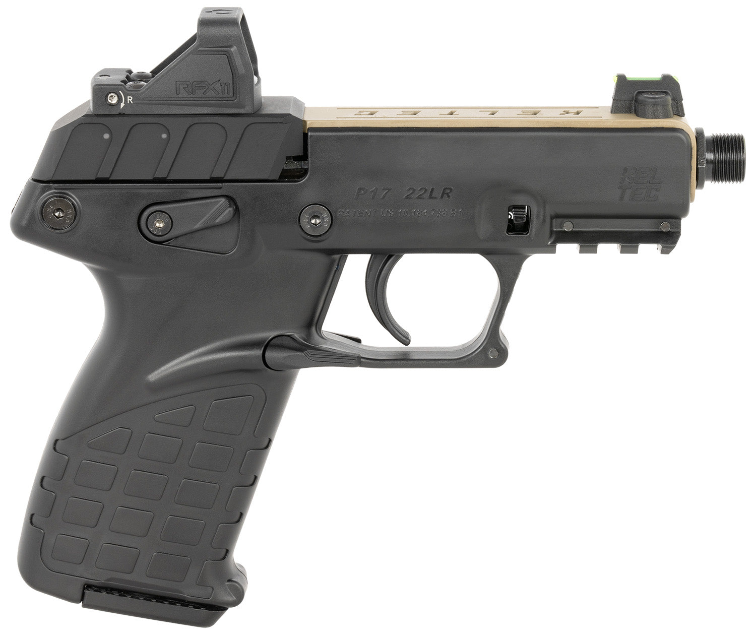 Kel-Tec P17 22 LR 16+1 3.80" Pistol w/Optic & Holster - Tan/Black