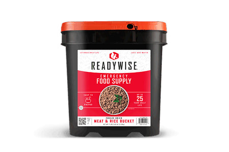 Wise Foods Freeze Dried Meat Rice Bucket 88 Servings Beef Chicken Sausage RW07704