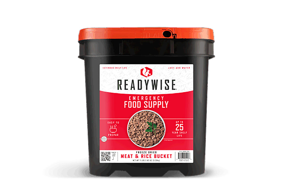 Wise Foods Freeze Dried Meat Rice Bucket 88 Servings Beef Chicken Sausage RW07704