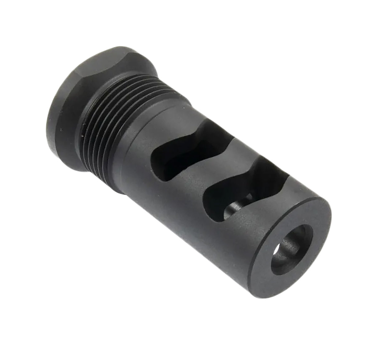 Wilson Combat Whisper .30 Caliber Flat Back Rapid-Thread Muzzle Brake 5/8"x24, Black Melonite