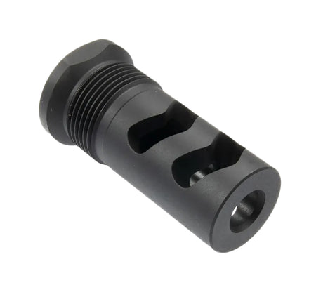 Wilson Combat Whisper .30 Caliber Flat Back Rapid-Thread Muzzle Brake 5/8"x24, Black Melonite