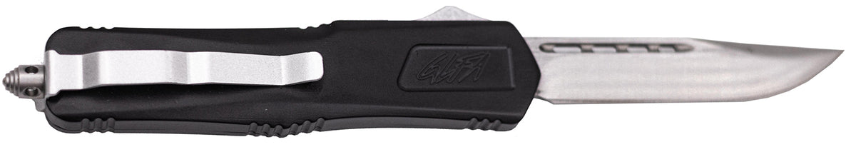 Great Lakes Firearms GLFA Medium 3.50" Out The Front Knife Steel Blade with Black Cerakote Aluminum Handle