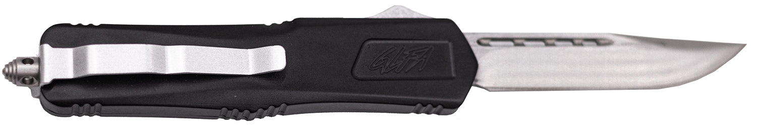Great Lakes Firearms GLFA Medium 3.50" Out The Front Knife Steel Blade with Black Cerakote Aluminum Handle