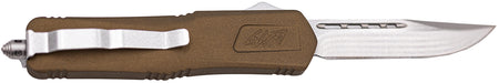GLFA Medium 3.50" Out The Front Knife Plain Steel Blade Bronze Cerakote Aluminum Handle