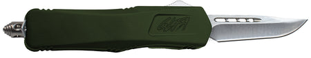 GLFA Medium 3.50" Out The Front Knife Plain Steel Blade OD Green Cerakote Aluminum Handle