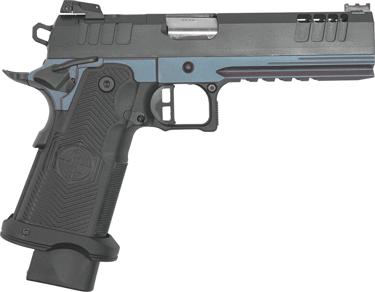 Great Lakes Firearms GL1911DS9FSSBLU 1911 DS Synergy 9mm Luger 20+1 5in Pistol - Blue Titanium Frame