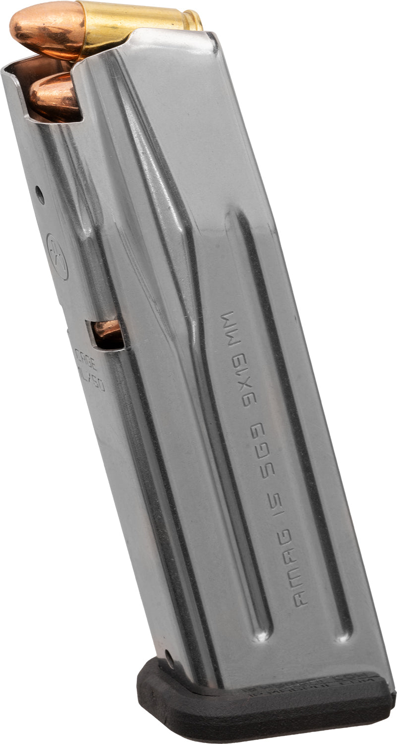 Magpul MAG1464SST AMAG 9mm Luger 15rd Handgun Magazine for Sig P320 Silver Stainless Steel