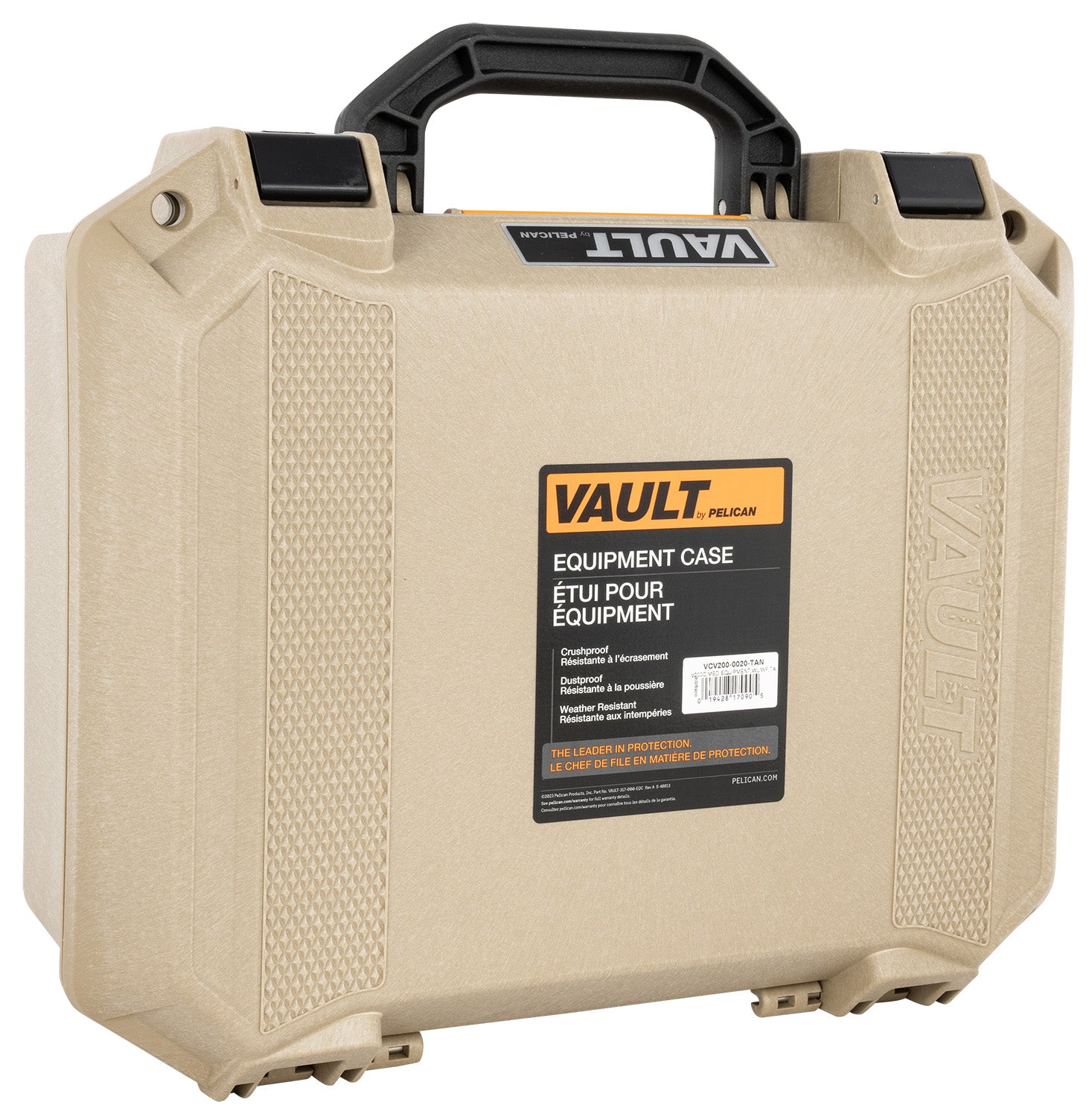 Pelican VCV2000020FDE Vault Series Medium Case Flat Dark Earth High-Impact Polymer