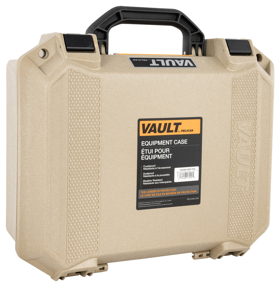Pelican VCV2000020FDE Vault Series Medium Case Flat Dark Earth High-Impact Polymer