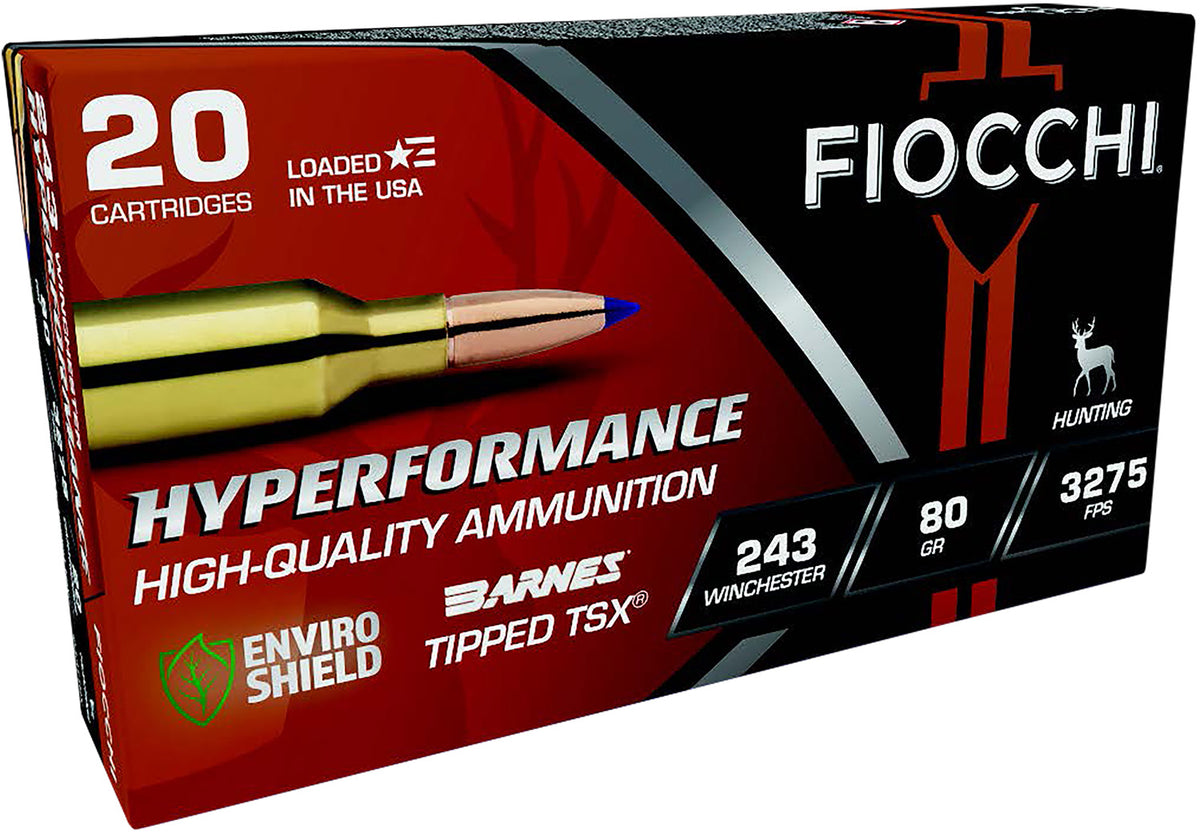 Fiocchi Polymer Tip Boat Tail  243 Winchester 80 Gr PolyTip