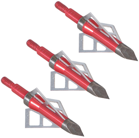 Allen Photon Broadhead Aircraft Aluminum Ferrule Stainless Steel Blades Red 3 Pack