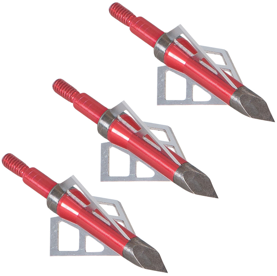 Allen Photon Broadhead Aircraft Aluminum Ferrule Stainless Steel Blades Red 3 Pack