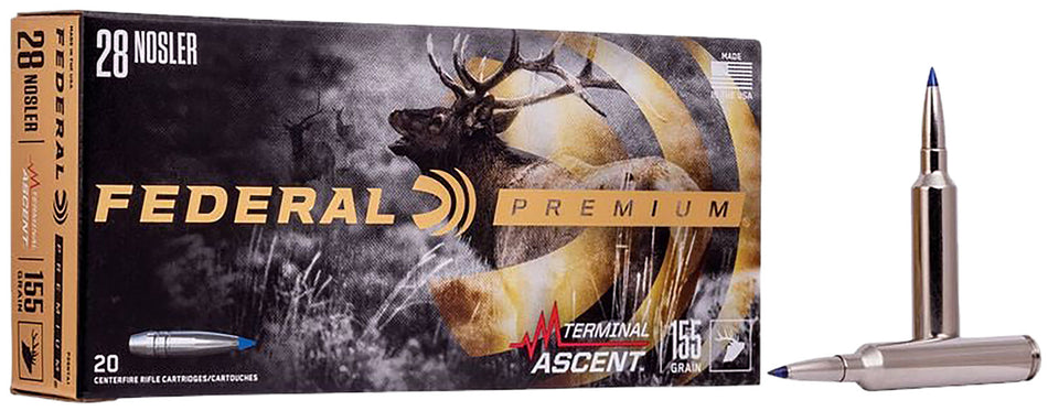 Federal .28 Nosler Rifle Ammo Polymer Tip Polymer Tip PolyTip 155 grain 