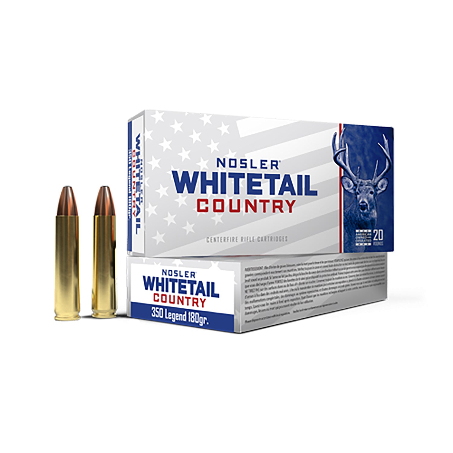 Nosler .350 Legend Rifle Ammo  Lead Flat Nose JSP 180 grain 