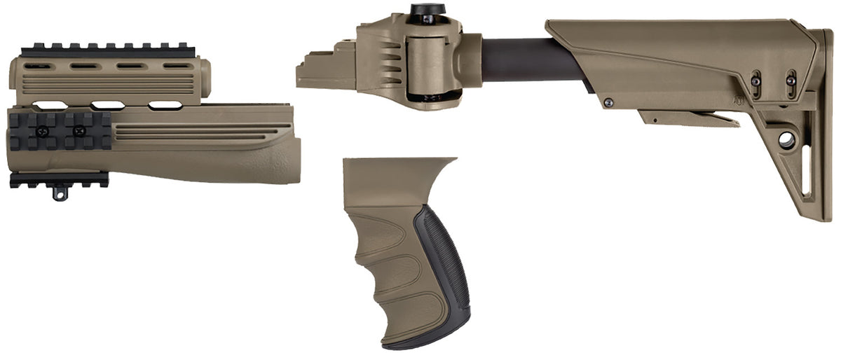 ATI Outdoors S-Force Flat Dark Earth AK-47 Adjustable Side-Folding Stock with Ventilated Handguards and Cheekrest