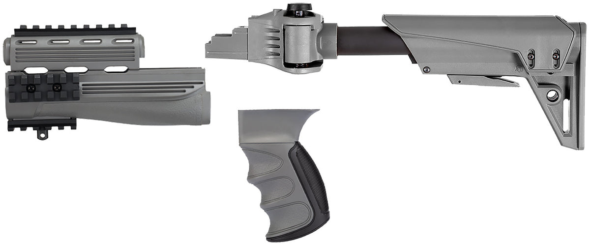 ATI S-Force GEN2 Adjustable Side-Folding Gray Synthetic Stock with Ventilated Handguards for AK-47