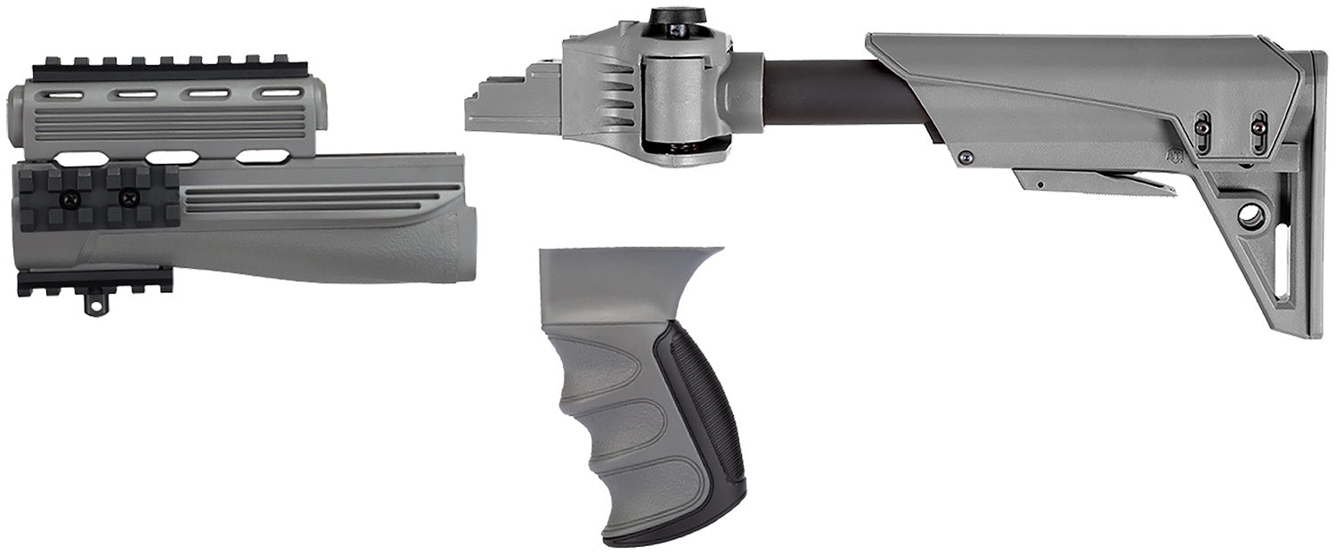 ATI S-Force GEN2 Adjustable Side-Folding Gray Synthetic Stock with Ventilated Handguards for AK-47
